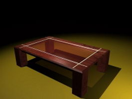Glass display coffee table 3d preview