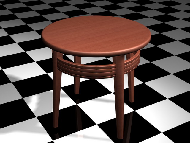 Small round coffee table 3d rendering