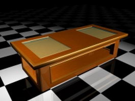 Glass top display coffee table 3d preview