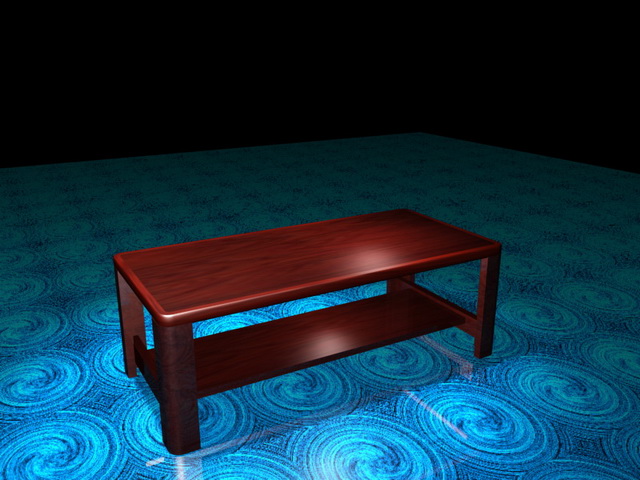 Solid wood coffee table 3d rendering