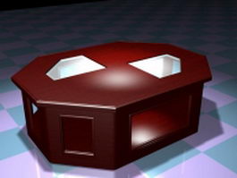 Octagon coffee table 3d model preview