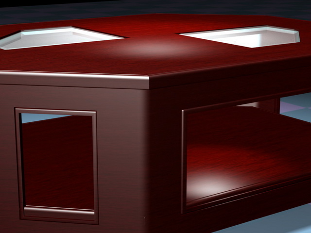 Octagon coffee table 3d rendering