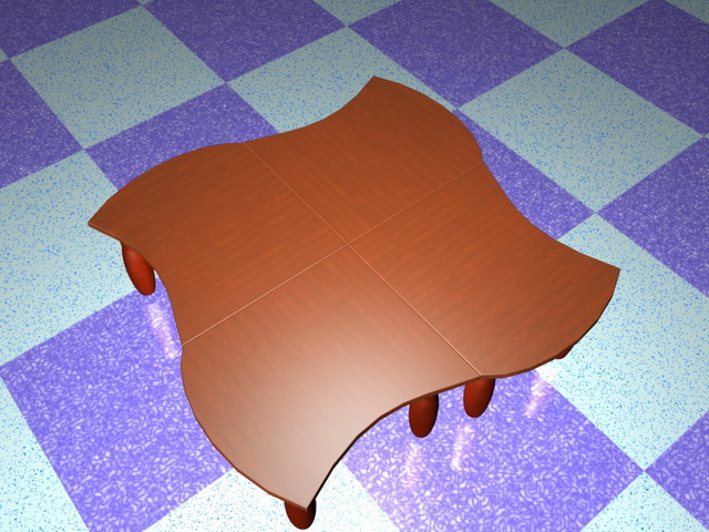 Modular coffee table 3d rendering