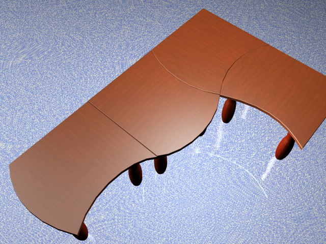 Modular coffee tables design 3d rendering