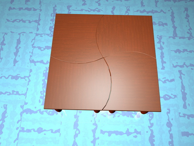 Square modular coffee tables 3d rendering