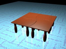 Square modular coffee tables 3d preview