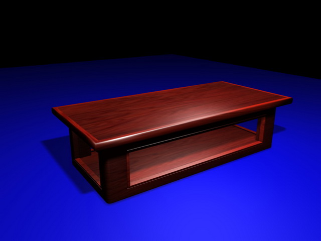 Asian style coffee table 3d rendering