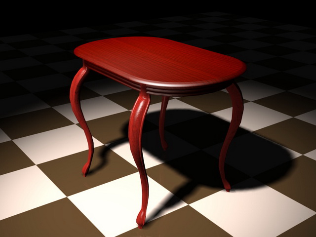 Antique clawfoot dining table 3d rendering