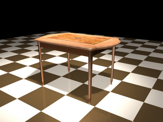 Painted dining room table 3d rendering