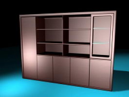Bookcases with doors 3d model preview