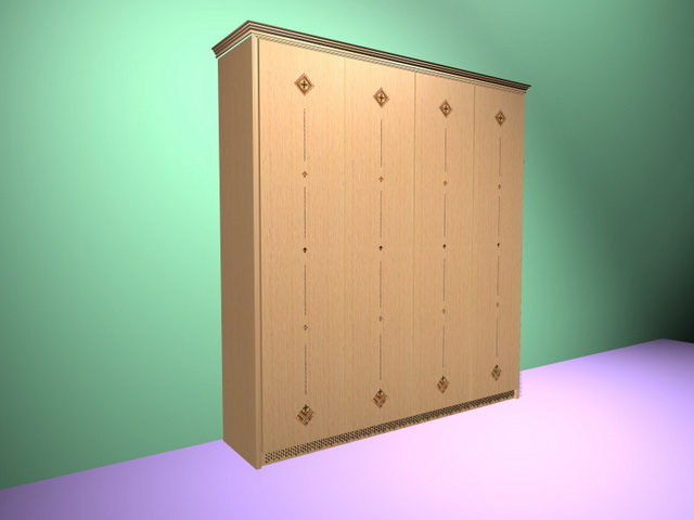 Large armoire wardrobe 3d rendering