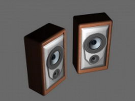 Small bookshelf speakers 3d model preview