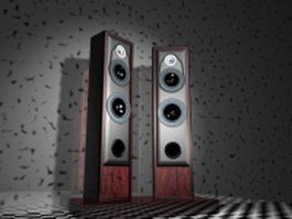 Sound system speakers 3d model preview