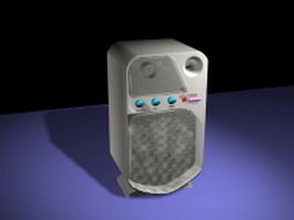 White computer speaker 3d model preview
