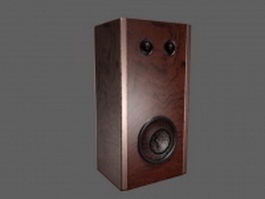 Vintage wood bookshelf speaker 3d model preview