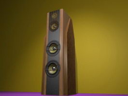 Vintage stereo speaker 3d model preview