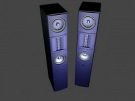 High-End floor standing speakers 3d model preview