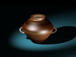 Decorative pottery pot 3d model preview