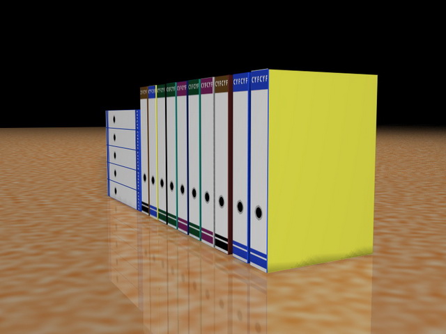 Office files and folders 3d rendering