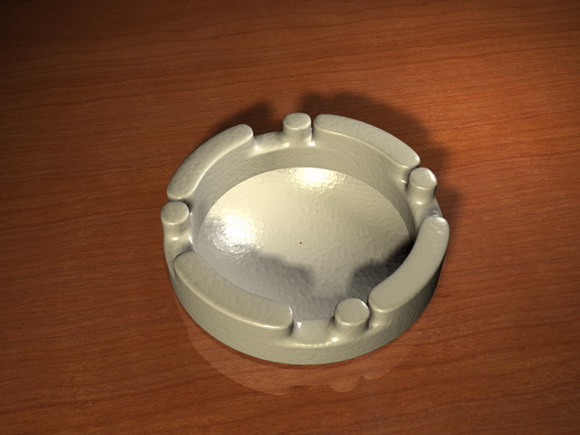 Ceramic ashtray 3d rendering