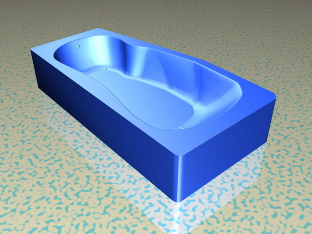 Cobalt blue bathtub 3d rendering