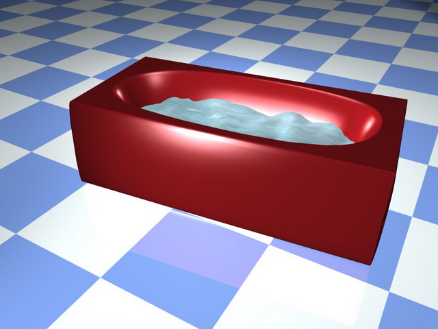 Red bathtub 3d model 3D Studio,3ds max files free download - modeling