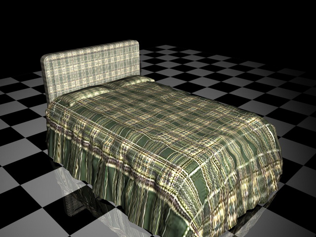 Plaid bedding sets 3d rendering