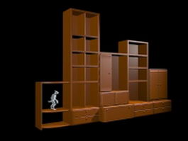 Curio display shelves 3d model preview