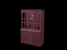 Curio display cabinet 3d model preview