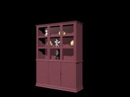 Antique curio cabinet 3d model preview