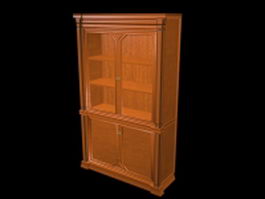 Wood display cabinet 3d model preview