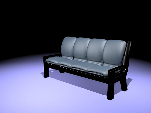 Upholstered settee benches 3d rendering
