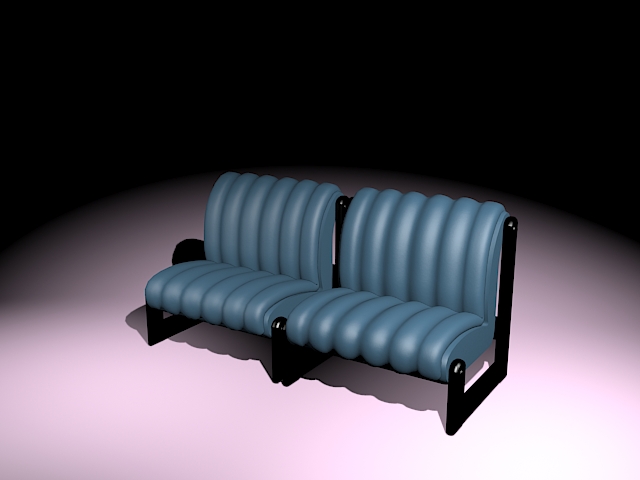 Industrial style sofa 3d rendering