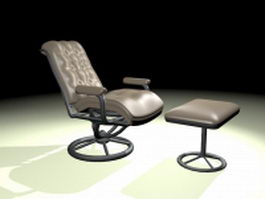 Swivel recliner with ottoman 3d model preview