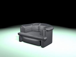 Black leather tub chair 3d preview