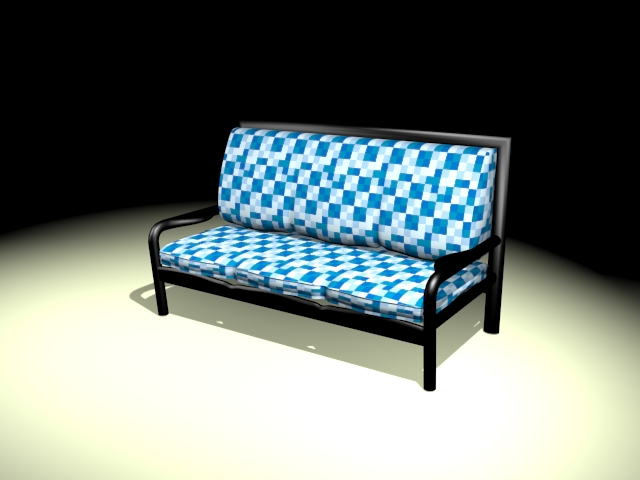 Plaid settee bench 3d rendering