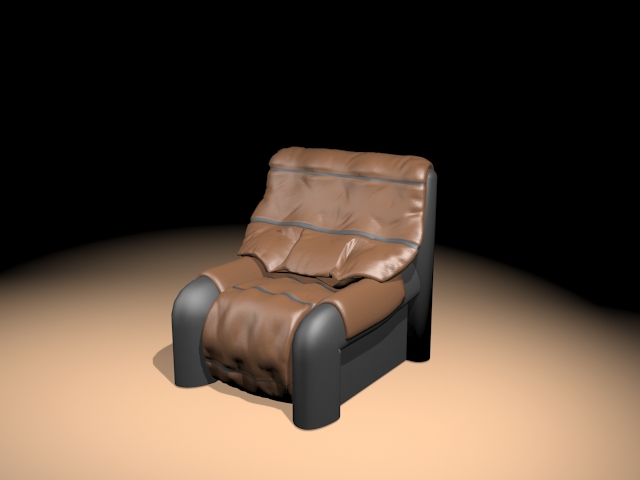 Armless leather chair 3d rendering