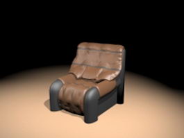 Armless leather chair 3d preview