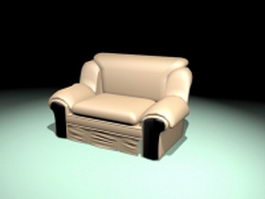 Leather sofa chair 3d model preview