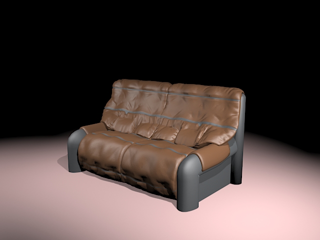 Vintage leather sofa 3d rendering