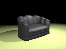 Black French sofa chair 3d preview