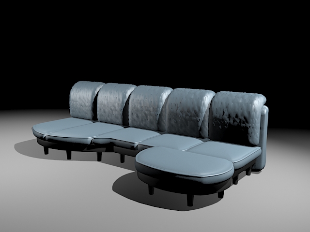 Sectional sofa with chaise 3d rendering