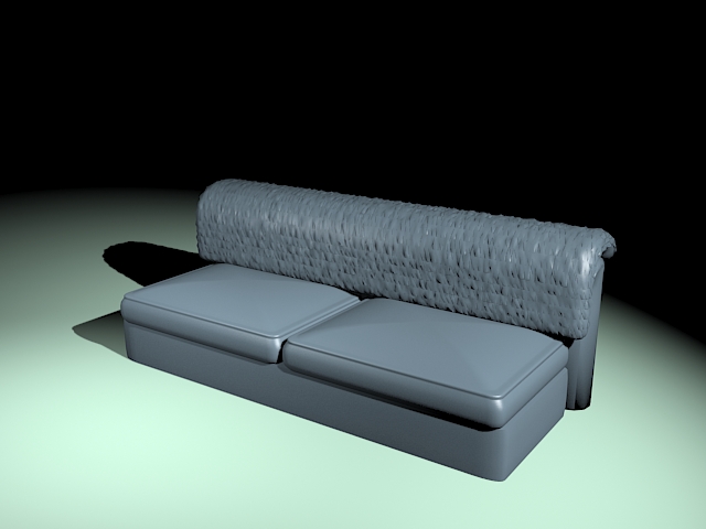 Armless leather couch 3d rendering