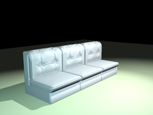 Armless settee sofa 3d rendering
