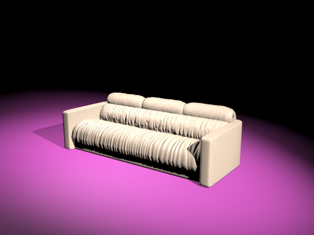 Reclining fabric sofa 3d rendering