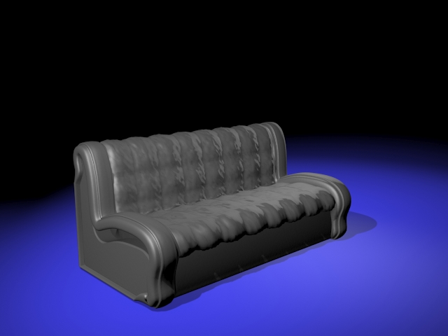Armless leather sofa 3d rendering