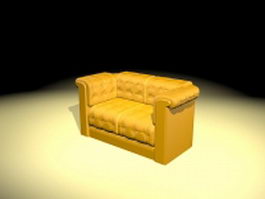 Yellow loveseat 3d model preview