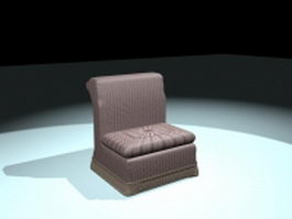 Upholstered legless chair 3d model preview
