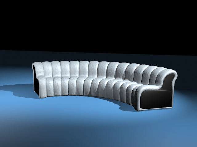 Modern curved sofas 3d rendering