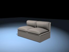 Armless loveseat 3d model preview